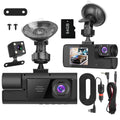 DriveGuard 3-Channel WiFi Dash Cam (1080P Front, Rear & Interior)