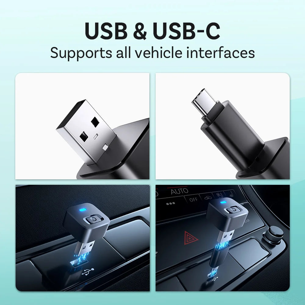 Ottocast MINI Dot Wireless CarPlay & Android Auto Adapter – WiFi 6, Plug & Play