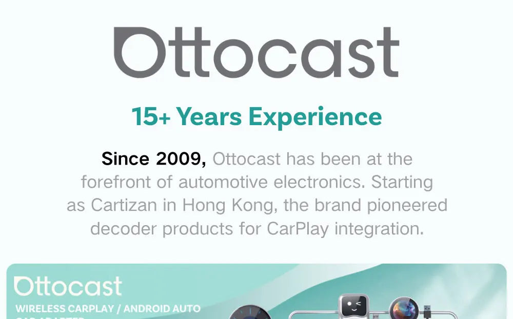 Ottocast MINI Dot Wireless CarPlay & Android Auto Adapter – WiFi 6, Plug & Play