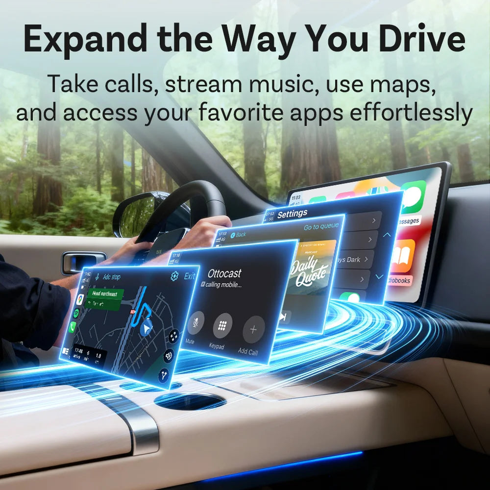 Ottocast MINI Dot Wireless CarPlay & Android Auto Adapter – WiFi 6, Plug & Play
