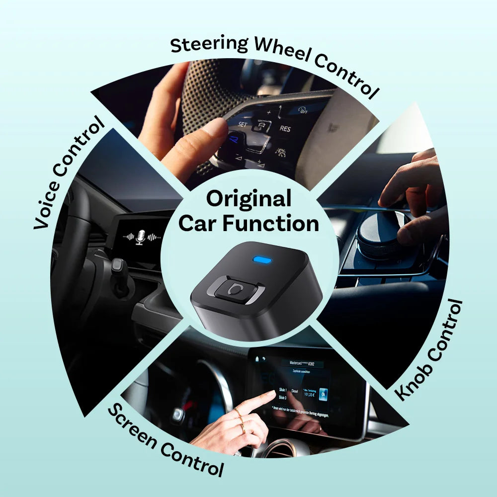 Ottocast MINI Dot Wireless CarPlay & Android Auto Adapter – WiFi 6, Plug & Play